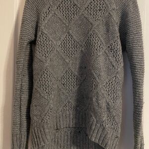 American Eagle Gray Long Sleeve Bauble Knit Sweater‎ Raised S Preppy Casual Cozy